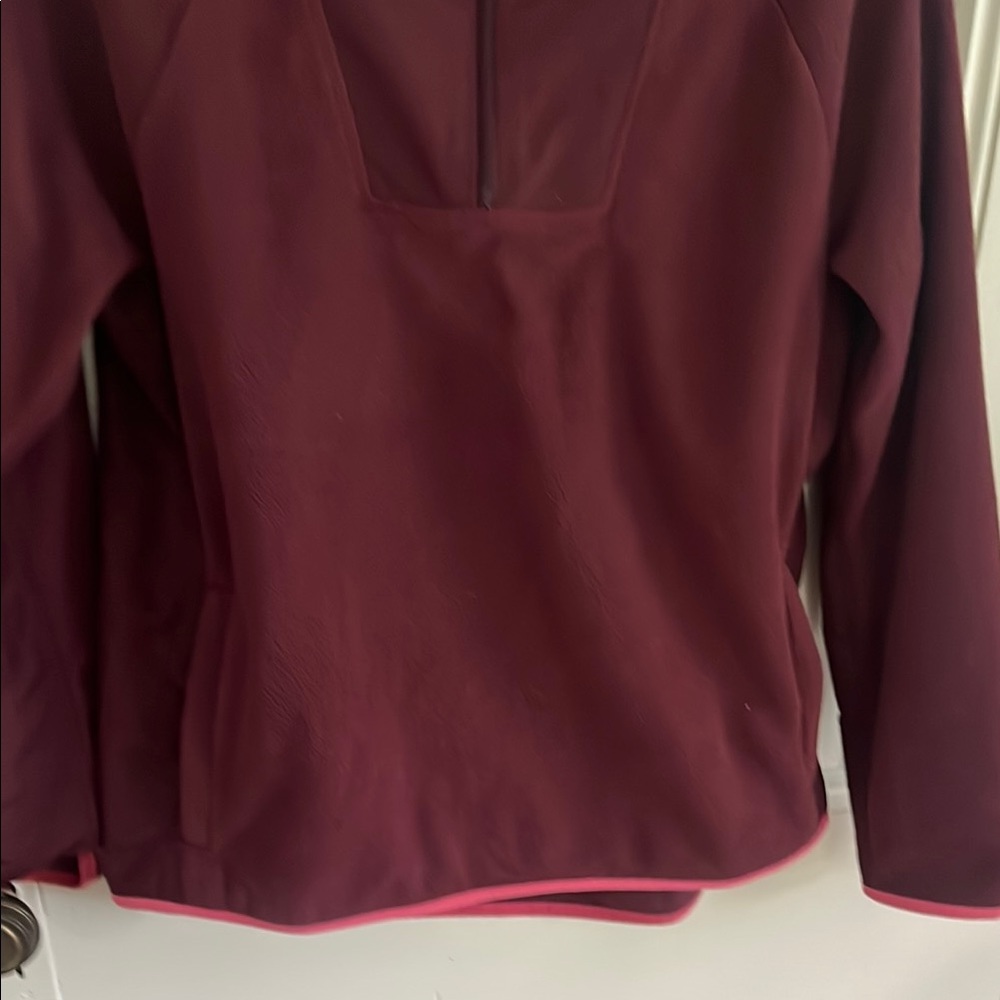 Talbots Red and Pink Long Sleeve Fleece Hoodie - Picture 4 of 5